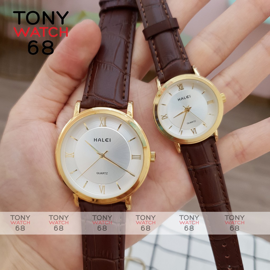 Đồng hồ nam đeo tay dây da chính hãng Halei mạ vàng thời trang giá rẻ | BigBuy360 - bigbuy360.vn