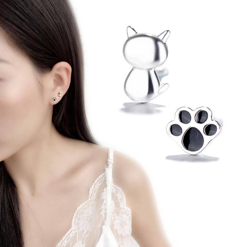(0155) Khuyên Tai Mèo  Và Cá  Đáng Yêu Xinh Xắn