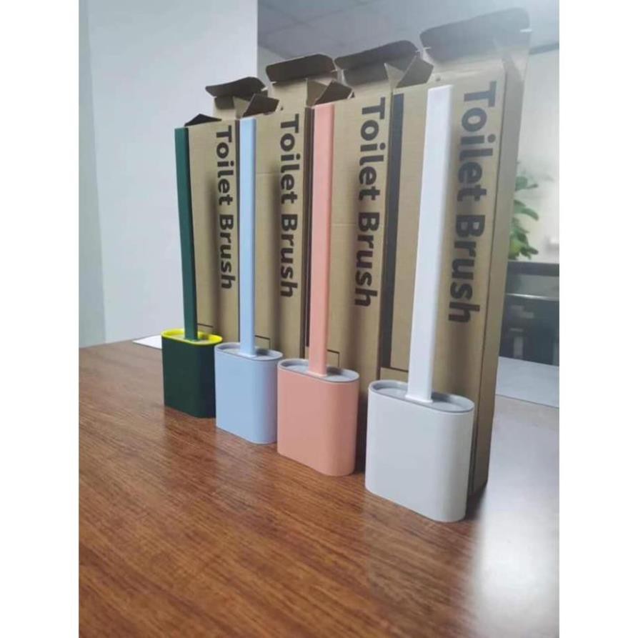 Chổi Cọ Bồn Cầu Silicon, Chổi Cọ Toilet Silicon 2 Đầu Có Ống Cắm Sạch Sẽ Tiện Lợi