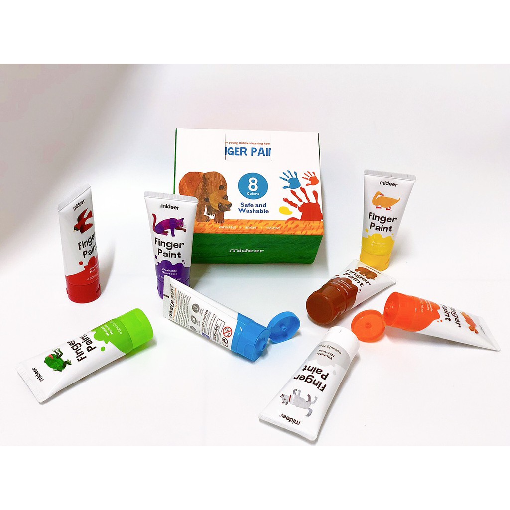 Màu vẽ bàn tay Mideer - Finger Paint hưu cơ an toàn cho bé dễ lau sạch