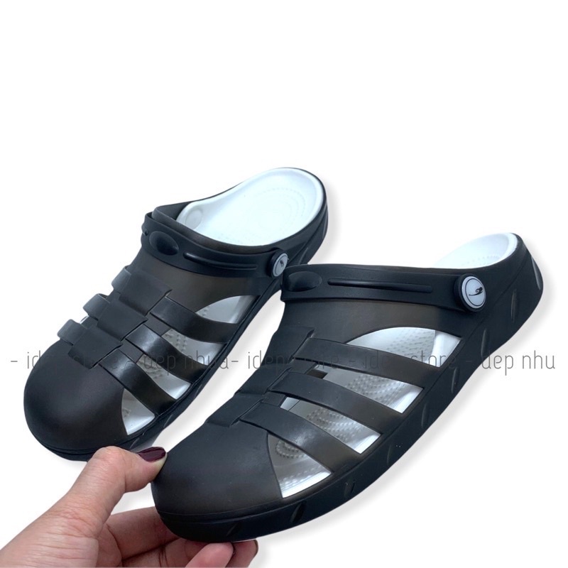 𝐢𝐃É𝐏 𝐆𝐋𝟎𝟐𝟐 Giày sục nhựa dẻo đi mưa bít mũi EVA siêu nhẹ chống nước thoáng khí - Sandal ngư dân cao 3cm cho nữ