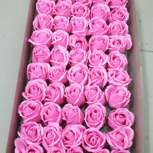 Hoa hồng sáp thơm 3 lớp màu hồng vừa