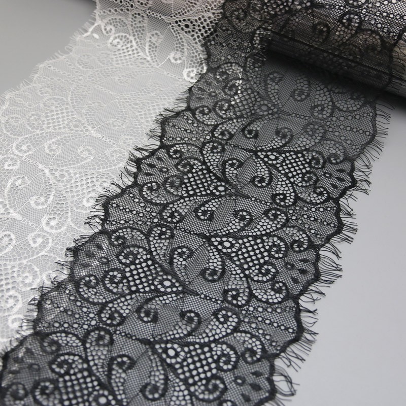 Cuộn dây ren màu trắng/ đen 200mm dài 3 yard dùng làm đồ thủ công DIY