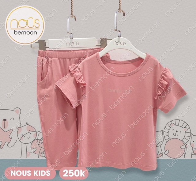 Nous 2020 bộ cộc tay bé trai bé gái size 2Y đến 5Y mẫu 2020