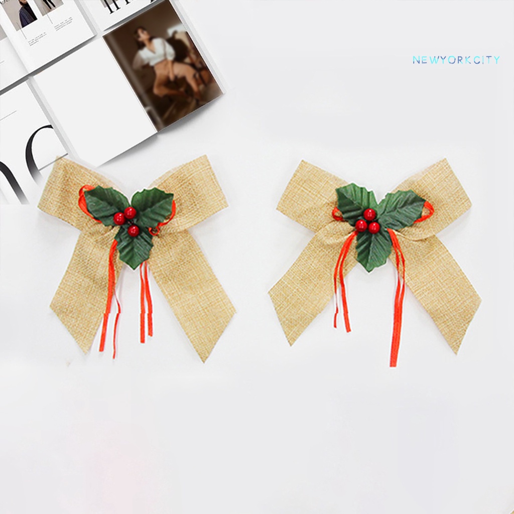 Set 2 Nơ Bướm Trang Trí Giáng Sinh Đa Năng Có Thể Tái Sử Dụng