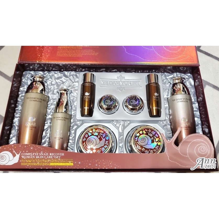 Bộ dưỡng da ốc sên YE DAM YUN BIT Complete Snail Recover Facial Skincare