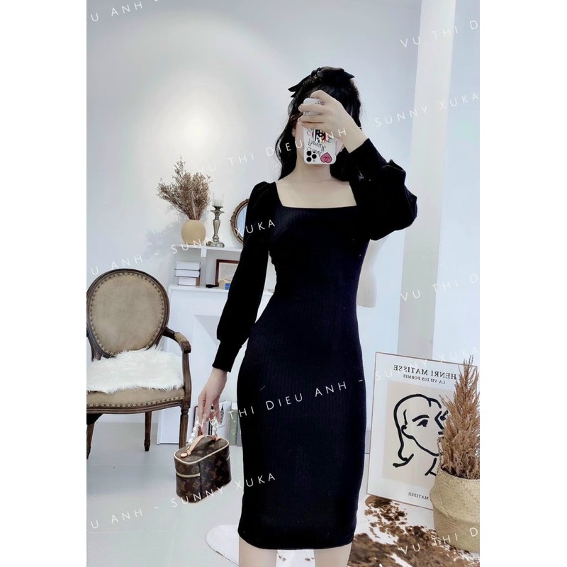 VÁY BODY TAY BỒNG CỔ VUÔNG MS17283