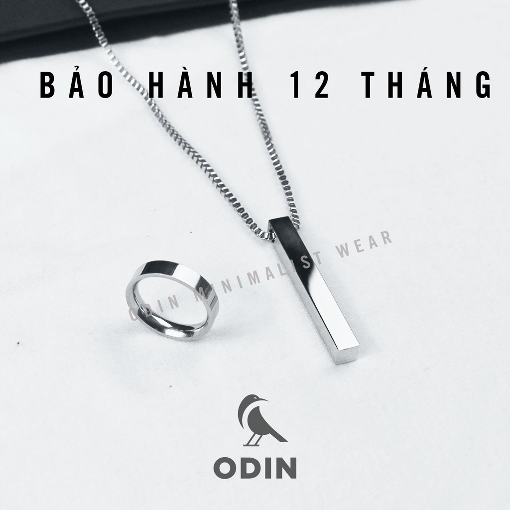 [Sale off 30% Combo] Dây chuyền Minimal Bar - Nhẫn trơn - Thép Titanium 316L