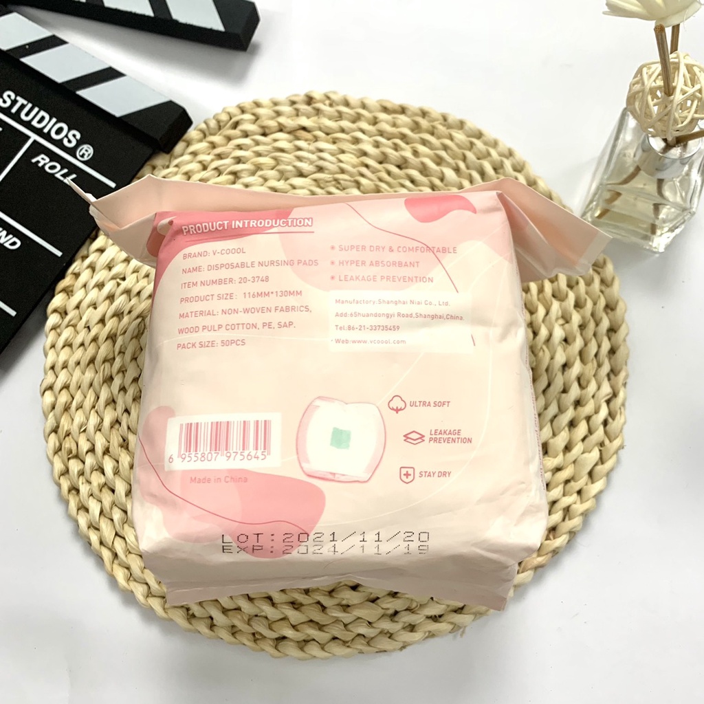 Miếng lót thấm sữa VCOOL túi 50 miếng