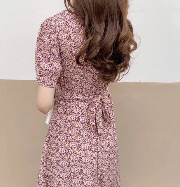 Váy hoa nhí vintage ngắn tay sắc màu🌸 VKE7012 Hàng Quảng Châu | BigBuy360 - bigbuy360.vn