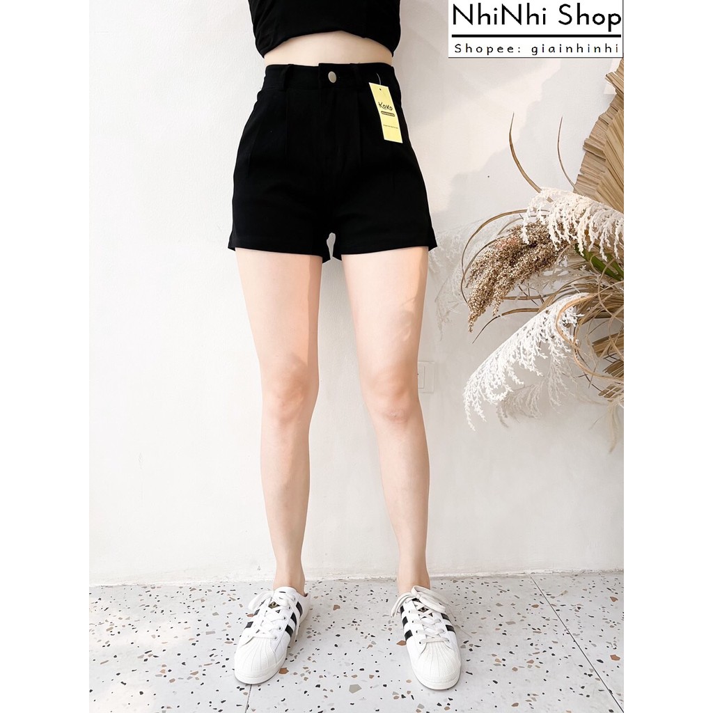 Quần Short thô cạp chun 1 cúc, Quần đùi nữ kaki chun sau KO1241 - NhiNhi Shop