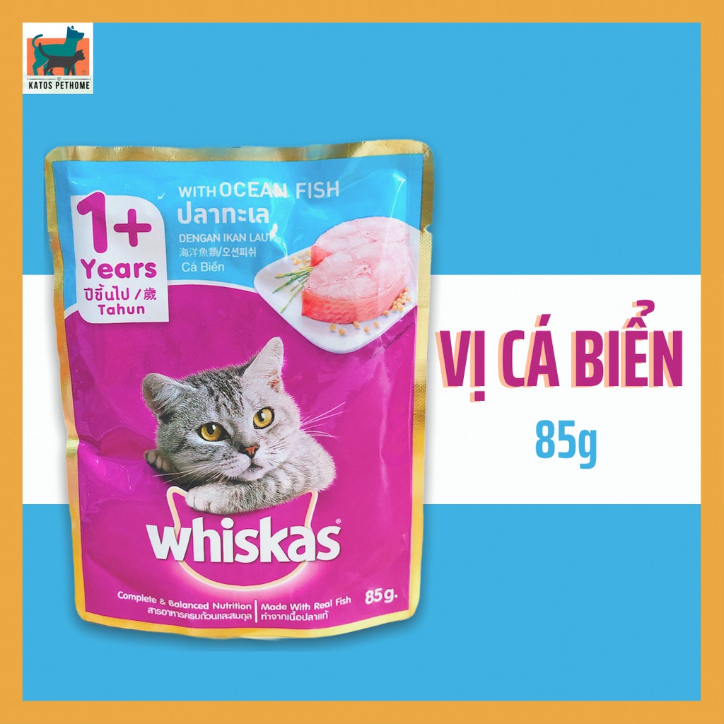 Pate cho mèo Whiskas dạng gói 85g - giao vị ngẫu nhiên