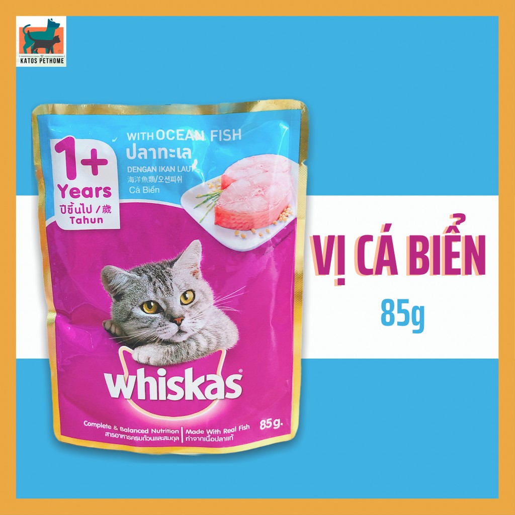 [BÁN SỈ] Pate cho mèo Whiskas dạng gói 85g - giao vị ngẫu nhiên