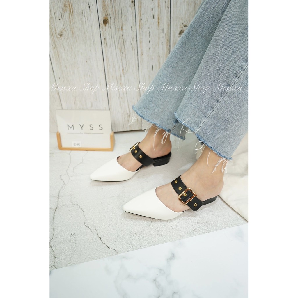 Giày sục nữ mũi nhọn cài khoen 2cm thời trang MYSS - SU50