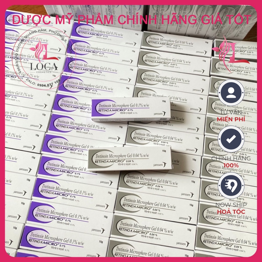 [SẴN AUTH] Tretinoin Microsphere Gel 0.1% RetinoA - Gel hỗ trợ giảm mụn và chống lão hóa da