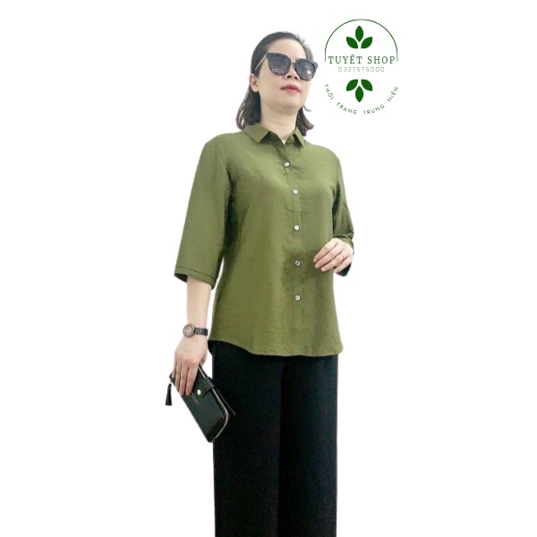ÁO KIỂU TRUNG NIÊN NỮ - ÁO SƠ MI TAY LỠ - THỜI TRANG QUÝ BÀ U50 U60