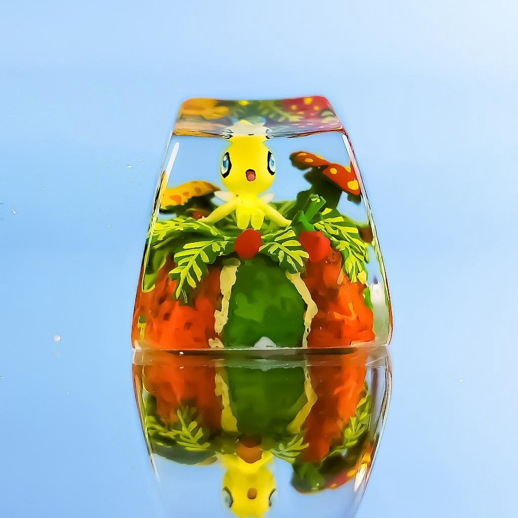 Nút bàn phím Pokemon, nút bàn phím Celebi, Bàn phím nhân vật hoạt hình -Celebi keycap, POKÉMON Artisan Keycap