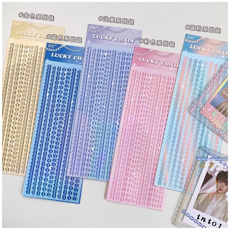 Stickers Ruy băng dài mẫu Hàn Quốc, Hình Dán Ruy Băng trang trí Toploder