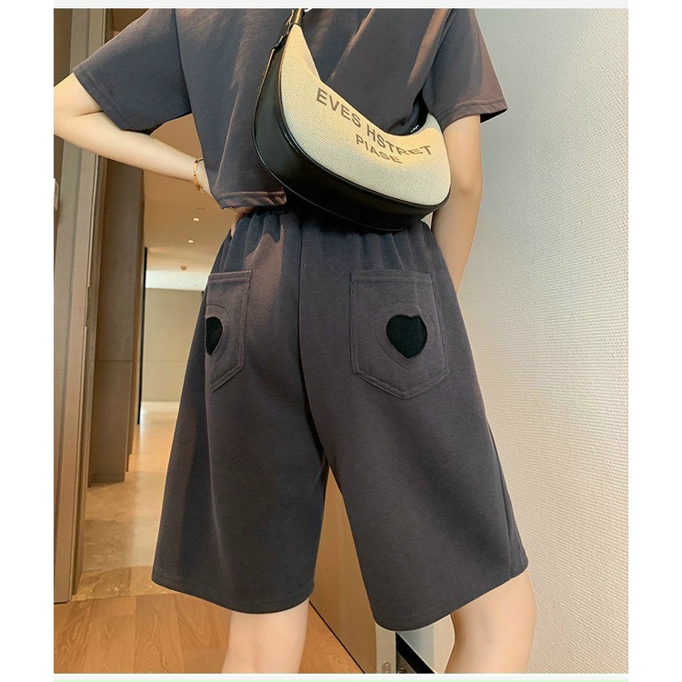 Quần đùi thêu trái tim dành cho nam và nữ phong cách đường phố có nhiều màu chất đẹp | BigBuy360 - bigbuy360.vn