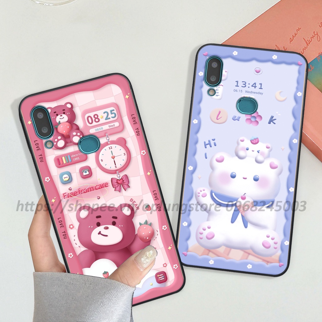 Ốp lưng Samsung A10s in hình 3D gấu,thỏ cute dễ thương