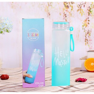 Bình thủy tinh dây xách hello master 450ml