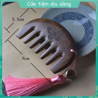 Lược gỗ massage đàn hương, lược mát xa da đầu, kích thích mọc tóc, lưu thông máu