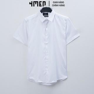 Áo Sơ Mi Nam Ngắn Tay Đẹp 4MEN SM053 Vải Oxford Cao Cấp