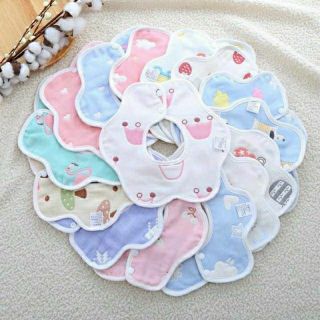 Yếm tròn xoay chất liệu vải xô 6 lớp siêu thấm hút - Yếm xô tròn