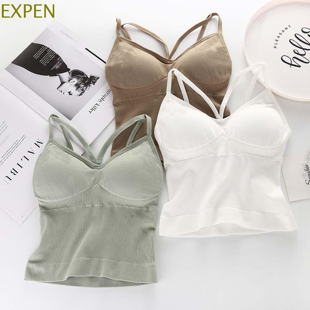 Áo Hai Dây Sọc Gân Có Mút Nâng Ngực Cổ Chữ V Đơn Giản Nhiều Màu Sắc Tự Chọn Thời Trang Dạo Phố Cho Nữ