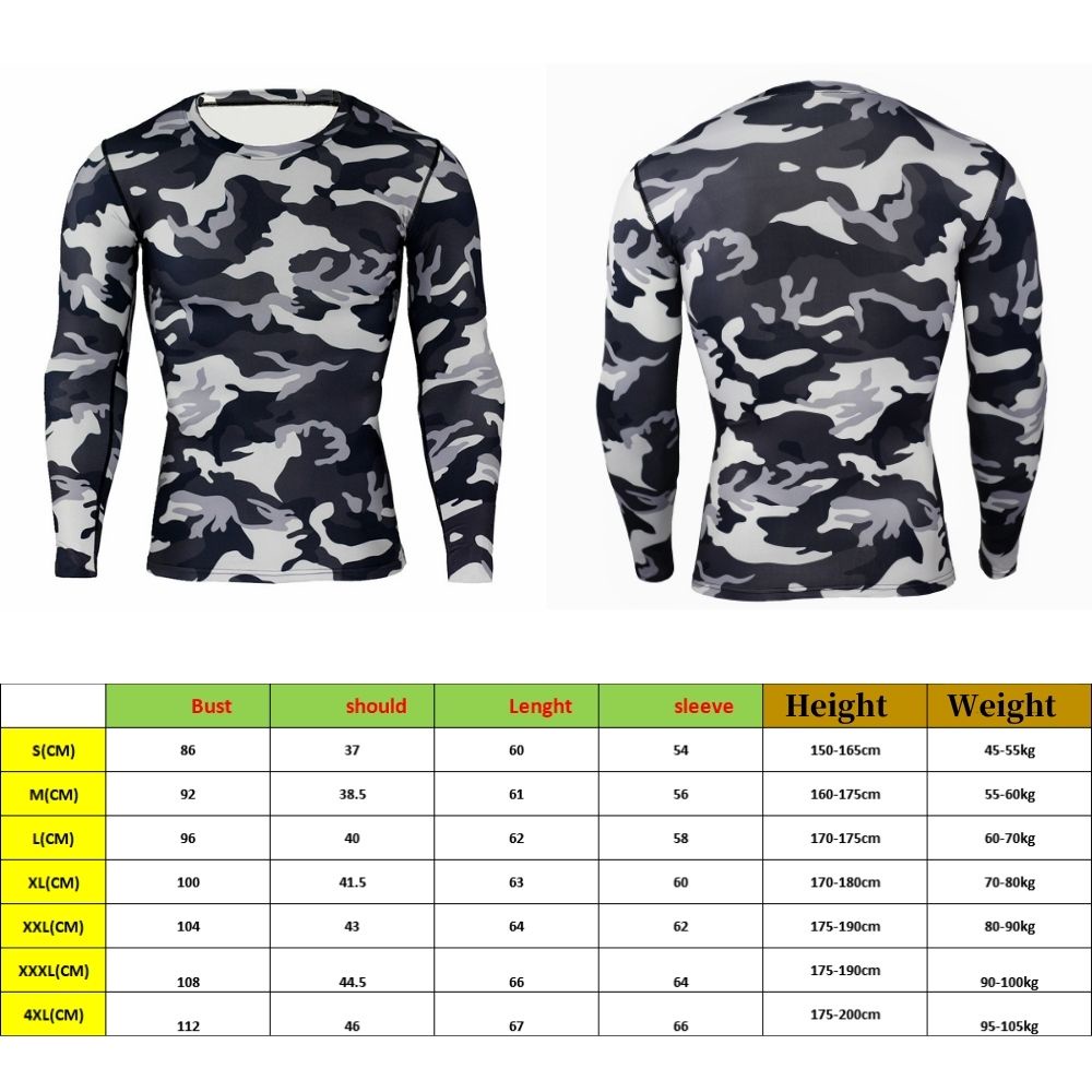 Áo thun thể thao tay dài ôm dáng thoáng khí nhanh khô họa tiết đa dạng cho nam