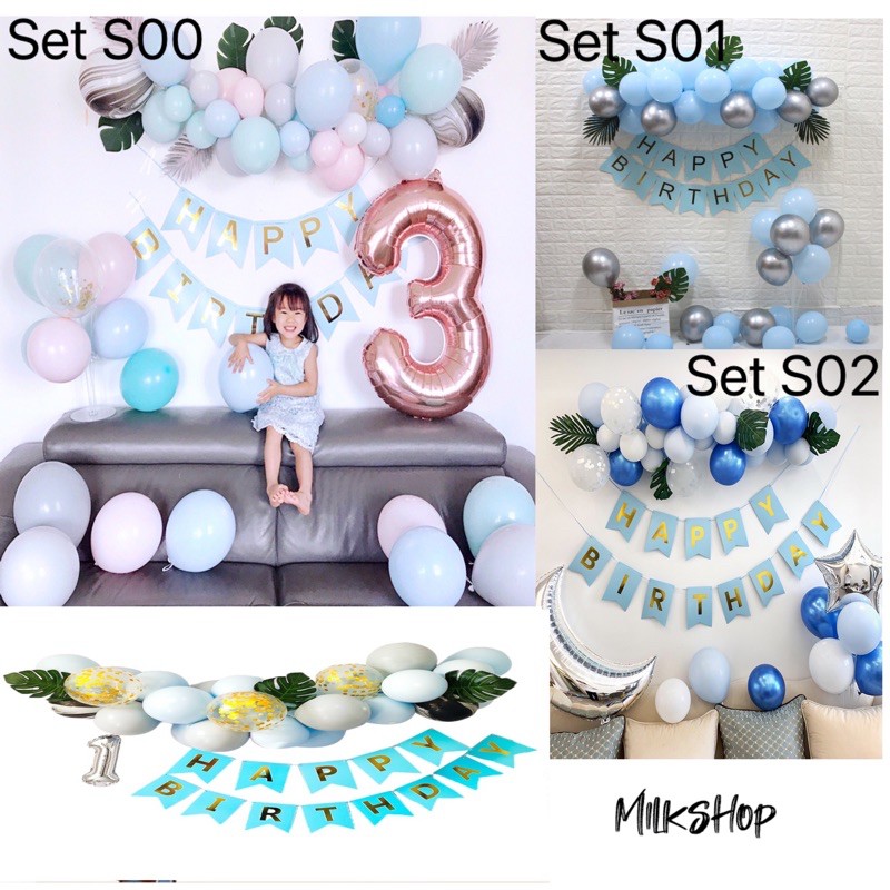 Set bóng bay trang trí sinh nhật S01 Chọn Mẫu