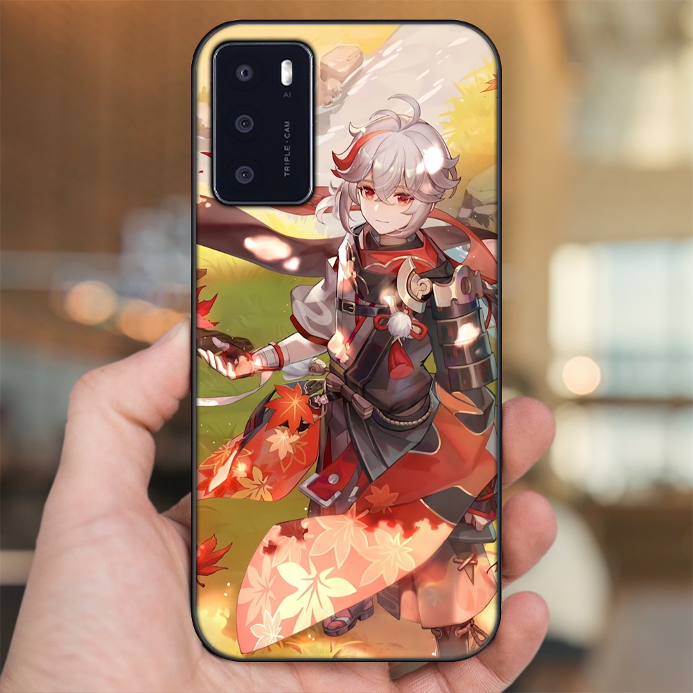 Ốp lưng Oppo A16 viền đen in hình Kazuha Genshin Impact