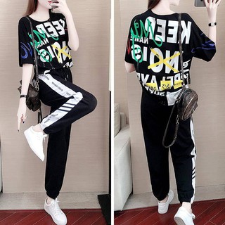 ☄❖Bộ Đồ Thể Thao Dáng Rộng Thời Trang Mùa Hè Hàn Quốc Dành Cho Nữ