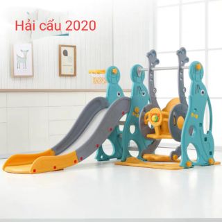 Cầu trượt xích đu hải cẩu loại to, máng dài 180cm.( Ib phí ship).