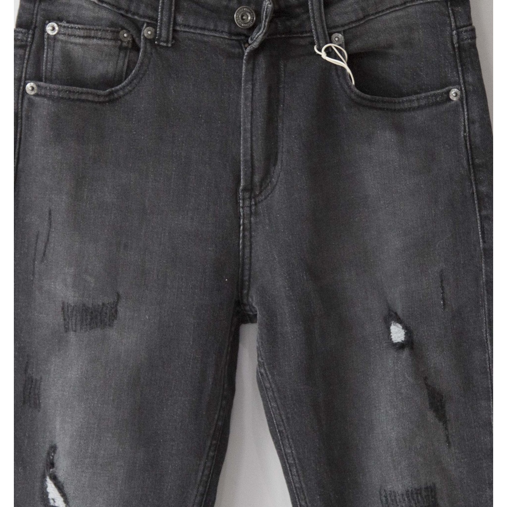 Quần jean nam xám  đen rách nhẹ cao cấp thương hiệu LAB - lab602