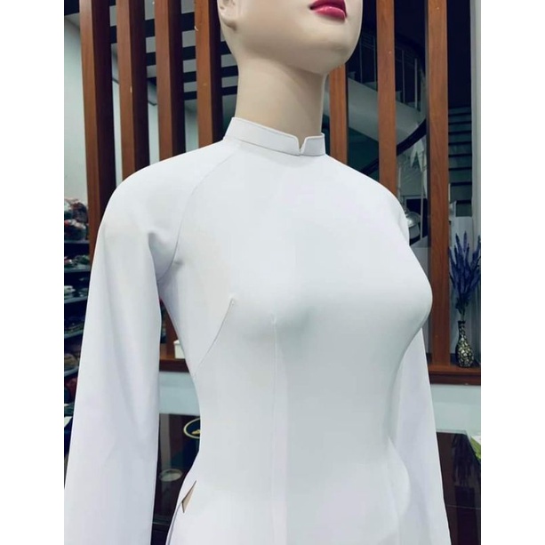 Áo dài Tây thi - màu trắng học sinh
