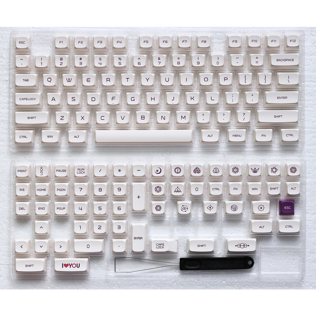 GMK Milk Purple keycaps, 137 phím PBT keycaps XDA Profile DYE-SUB Cá nhân hóa GMK Keycaps cho bàn phím cơ