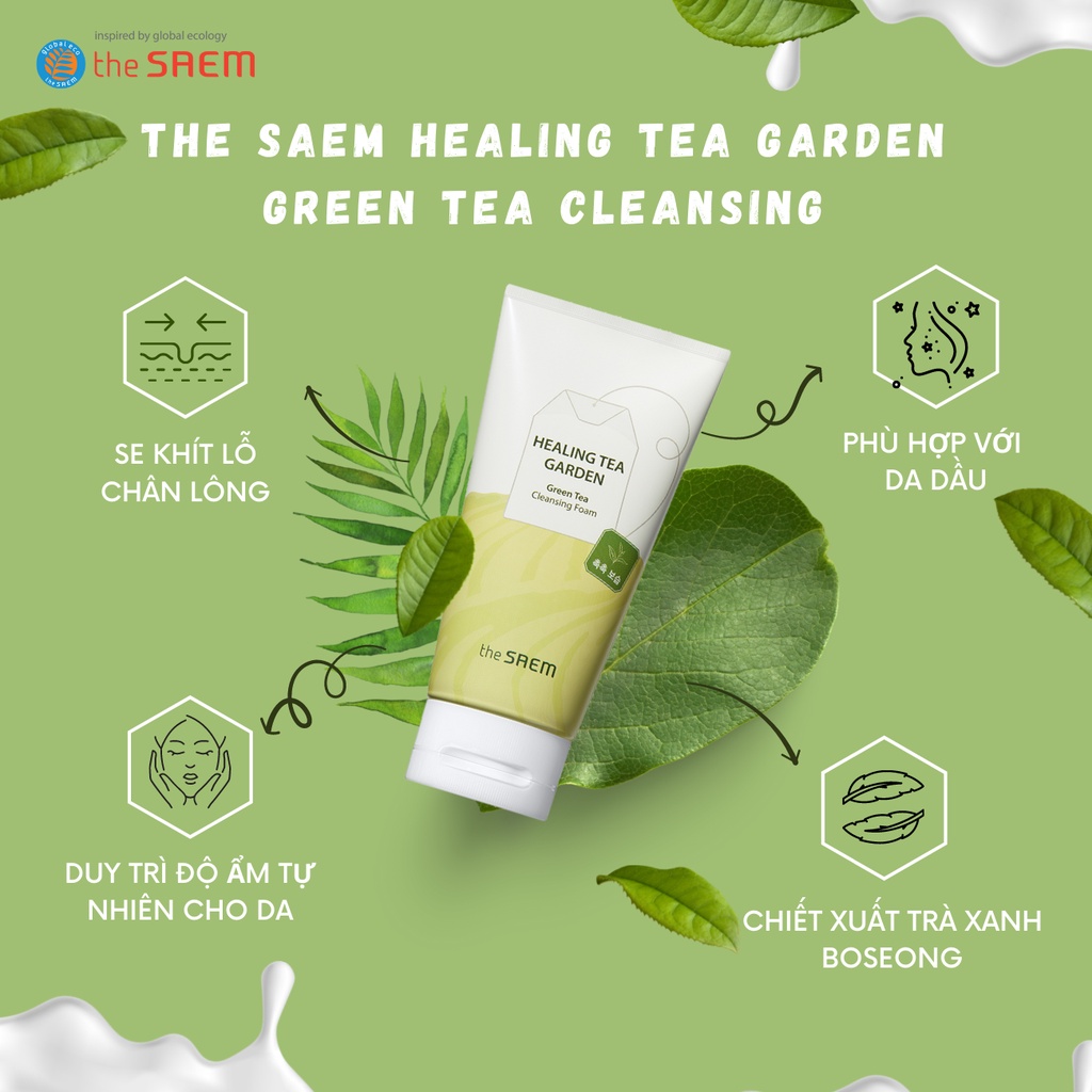 Sữa Rửa Mặt The Saem Healing Tea Garden Cleansing Foam 150ml