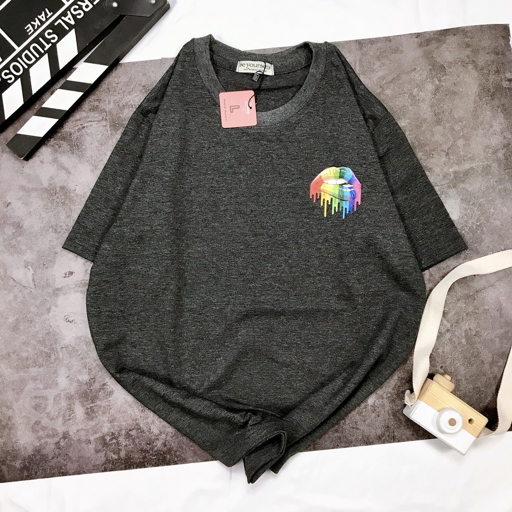 [HÌNH THẬT TỰ CHỤP] - Áo thun tay ngắn Be Yourself unisex size M L - MÔI 7 MÀU LGBT