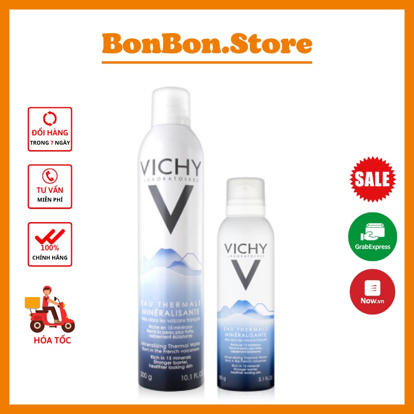 Xịt khoáng Vichy Mineralizing Thermal Water 150ml/ 300ml, cấp ẩm và khoáng chất cần thiết cho da - Latino Shop