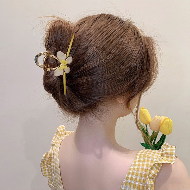 Kẹp Càng Cua Kim Loại Màu Trơn Hình Bướm Thời Trang Cho Nữ