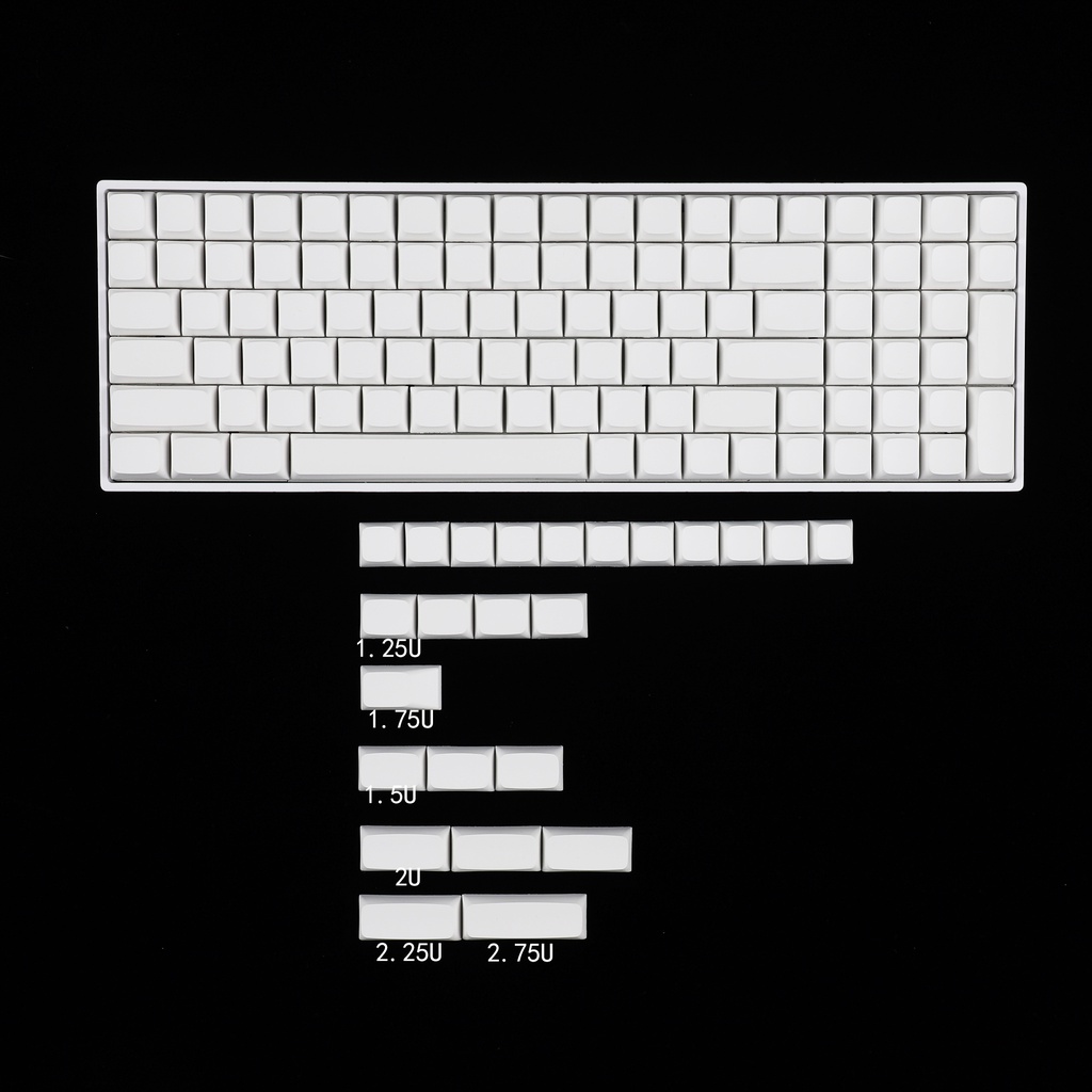 Nút Bàn Phím PBT Dày Dặn Màu Trắng ZDA v2 Chuyên Dụng Cho GK61 64 68 96 KBD75 Planck SP64 SP84