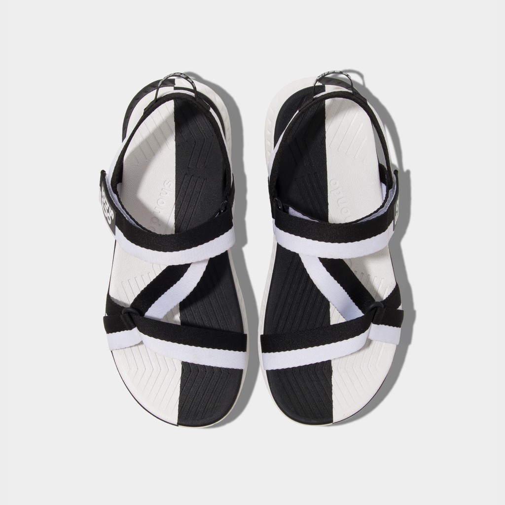 Giày Sandals Nam Nữ Unisex Shondo F7 Half Trắng Đen F7H1010