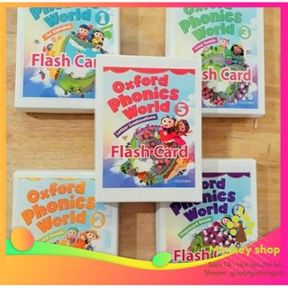 [GIÁ SÔC] Flashcard Oxford Phonics World 12345 khổ A5 in 2 mặt chất liệu giấy dày cứng cáp