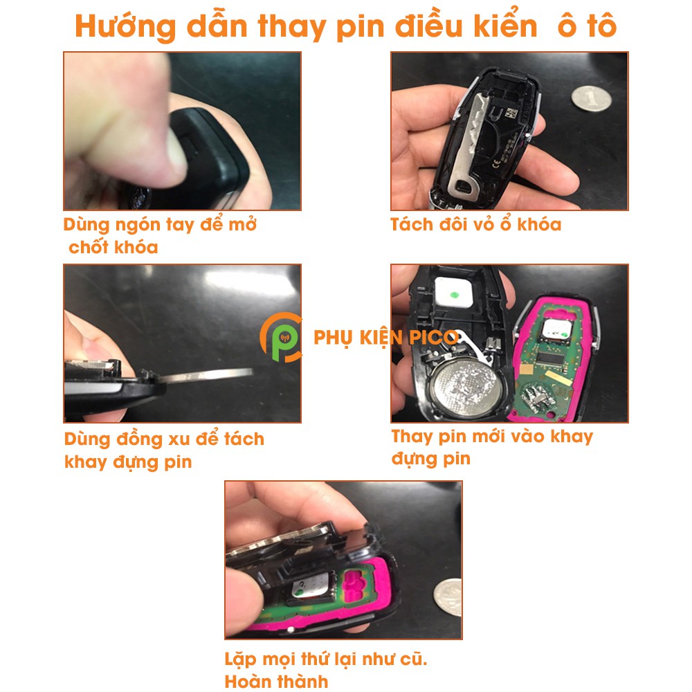 Pin chìa khóa ô tô KIA Morning chính hãng KIA sản xuất tại Indonesia 3V Panasonic