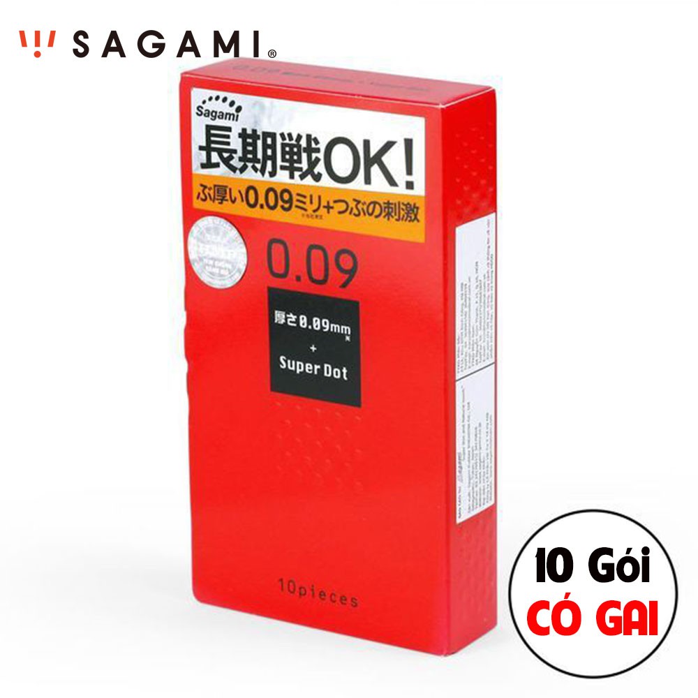 Bao cao su SAGAMI SUPER DOT 009 - Siêu Gai Tăng Khoái Cảm - Xuất Xứ Nhật Bản - Hộp 10c