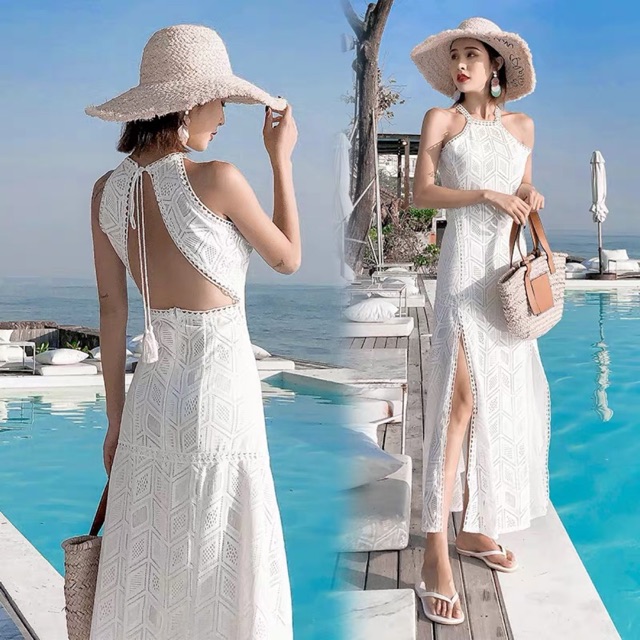 Váy yếm xẻ đùi