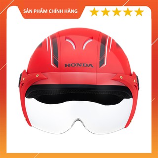 [CHÍNH HÃNG] MŨ BẢO HIỂM NỬA ĐẦU CÓ KÍNH (HONDA) PHIÊN BẢN CÁ TÍNH - Màu đỏ
