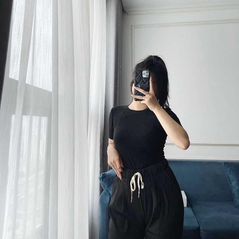 Quần Tây Công sở Baggy Rút Dây- Chất Ruby - Lưng Chun có Dây Rút- CHUẨN FORM- 4 Màu: ĐEN/NÂU/RÊU/GHI