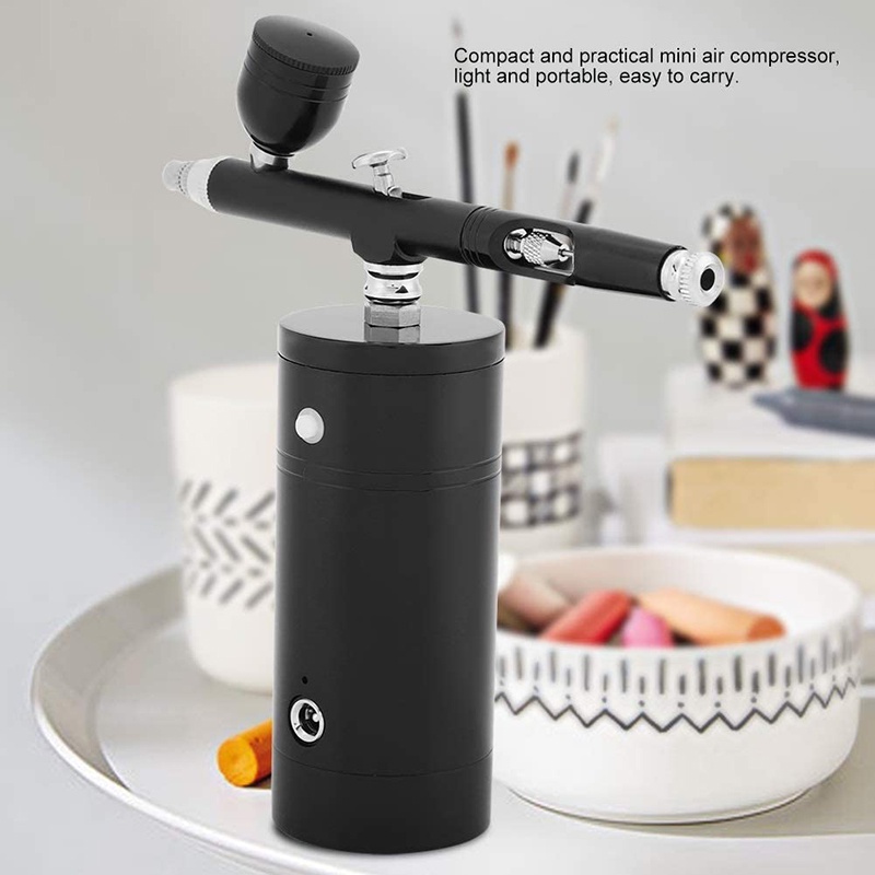 Bộ Súng Phun Khí Nén Mini Cầm Tay Có Thể Sạc Lại Với Đầu Phun 0.4mm Không Dây Với Tiếng Ồn Thấp Cho Xăm Hình Trang Điểm
